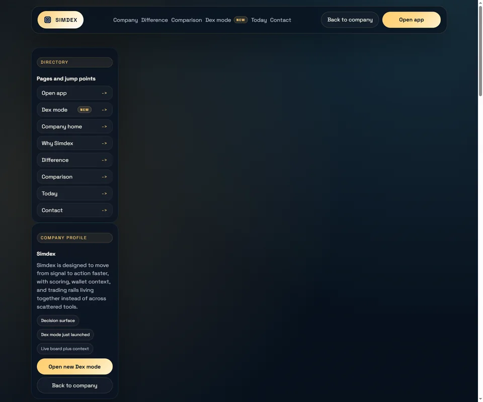 Why SimDex top section